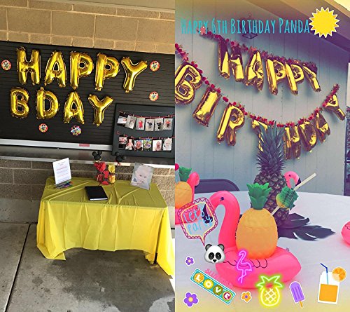 Image of Party Propz Happy Birthday Golden Foil Balloon Alphabet 1pc for Decorations /Birthday Decoration Kit Items Combo Set /Ballon for Husband, Kids