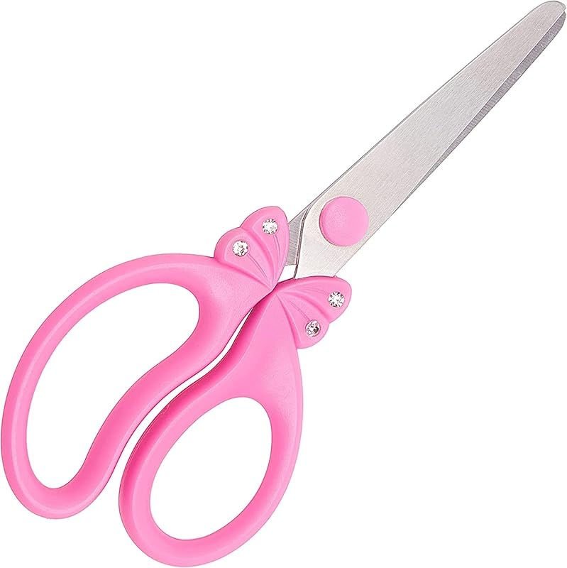 Kids Scissors, 5.9" Blunt Tip Child Safety Scissors for Kids, Pink | Stainless Steel Blades, ABS Plastic School Craft Supplies, Ergonomic Comfort Handle, Cute Scissors for Kids Ages 4-8