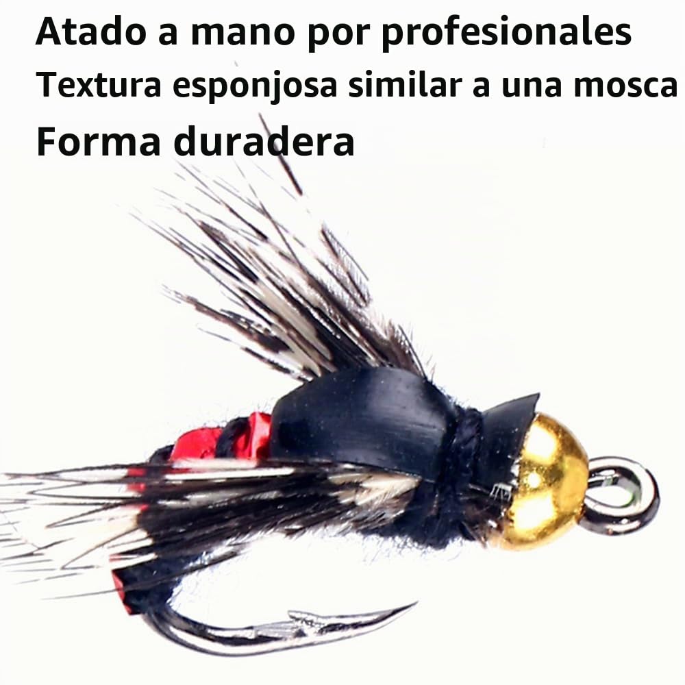 10 señuelos de moscas de trucha, insectos de imitación de moscas, cebos biónicos de agua dulce, anzuelos para trucha, lubina, salmón