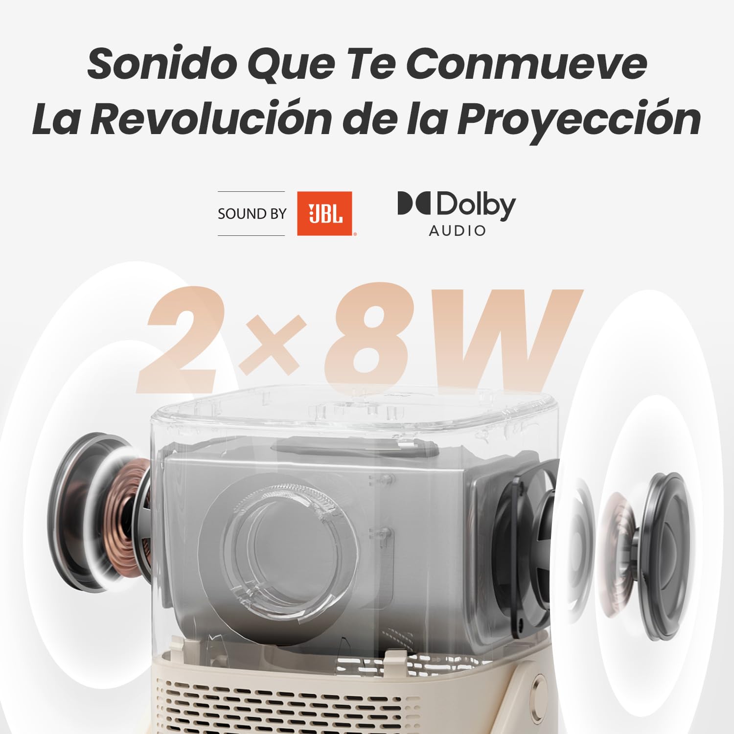 【Sound by JBL & 2,5H Batería Incorporada】 Yaber Portátil Proyector WiFi Bluetooth,T2 proyector Full HD 1080P Nativo, Auto Focus/Keystone, Cine en Casa/Exterior para Movil/iOS/Android/TV Stick