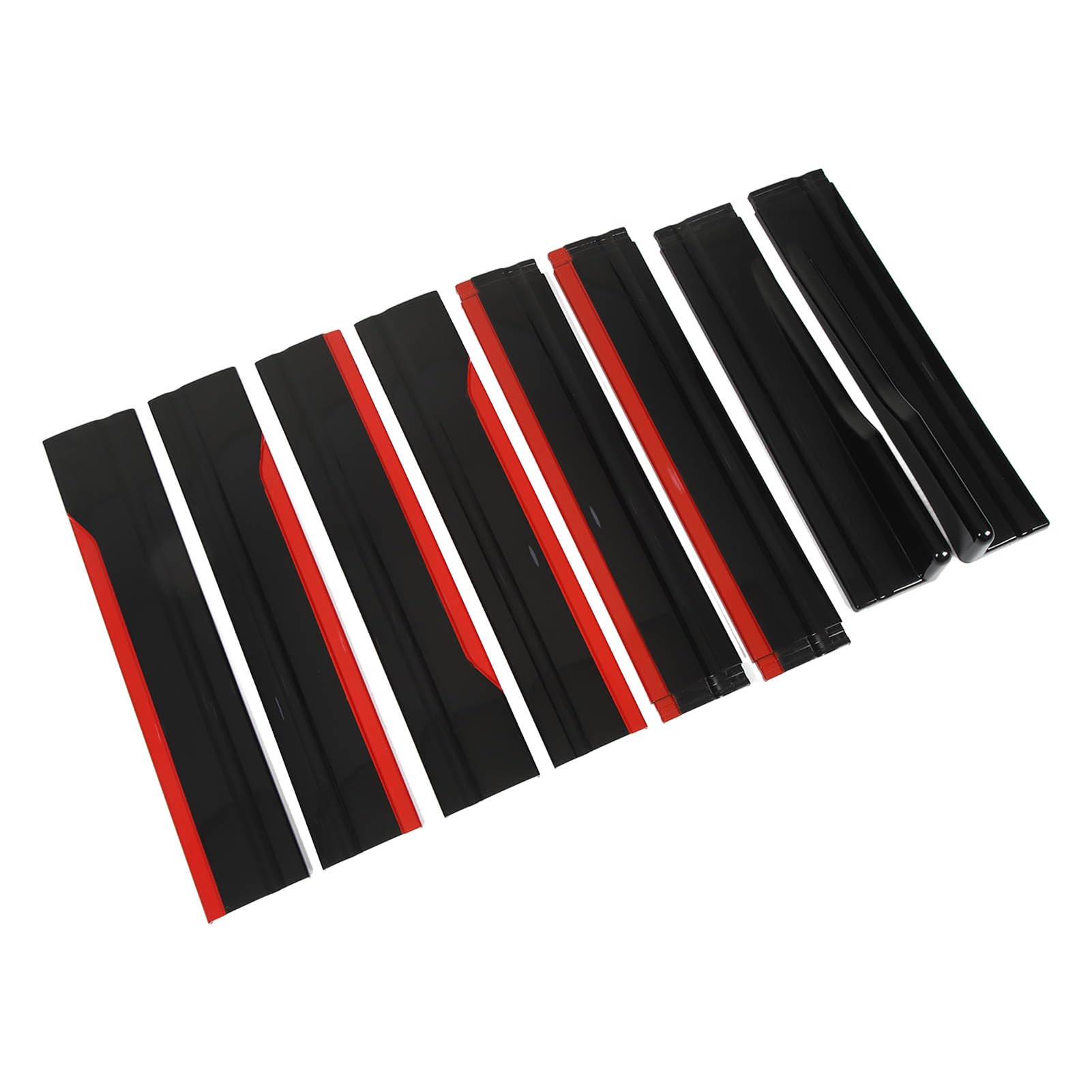 Pilipane Minigonne Laterali per Auto in Stile Sportivo, Miglioramenti Aerodinamici E 8 Pezzi Universali con Finiture in Nero Rosso Brillante, Alette Diffusore, Accessori Esterni per Auto