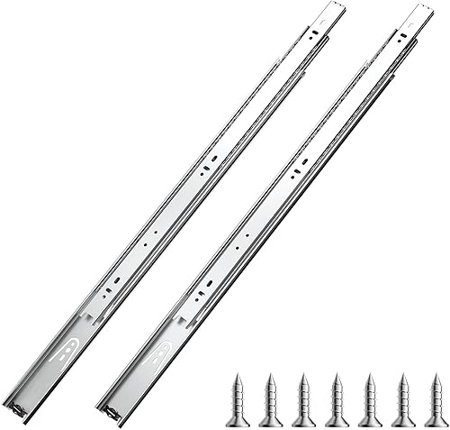 Miniatura 41 de VEVOR 6 pares de rieles de montaje lateral resistentes de 20 pulgadas, de 14, 16, 18, 20, 22, 24 pulgadas, rodamientos de bolas, extensión completa