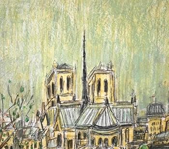 Amazon.co.jp: アンドレコタボ『セーヌ風景』リトグラフ直筆