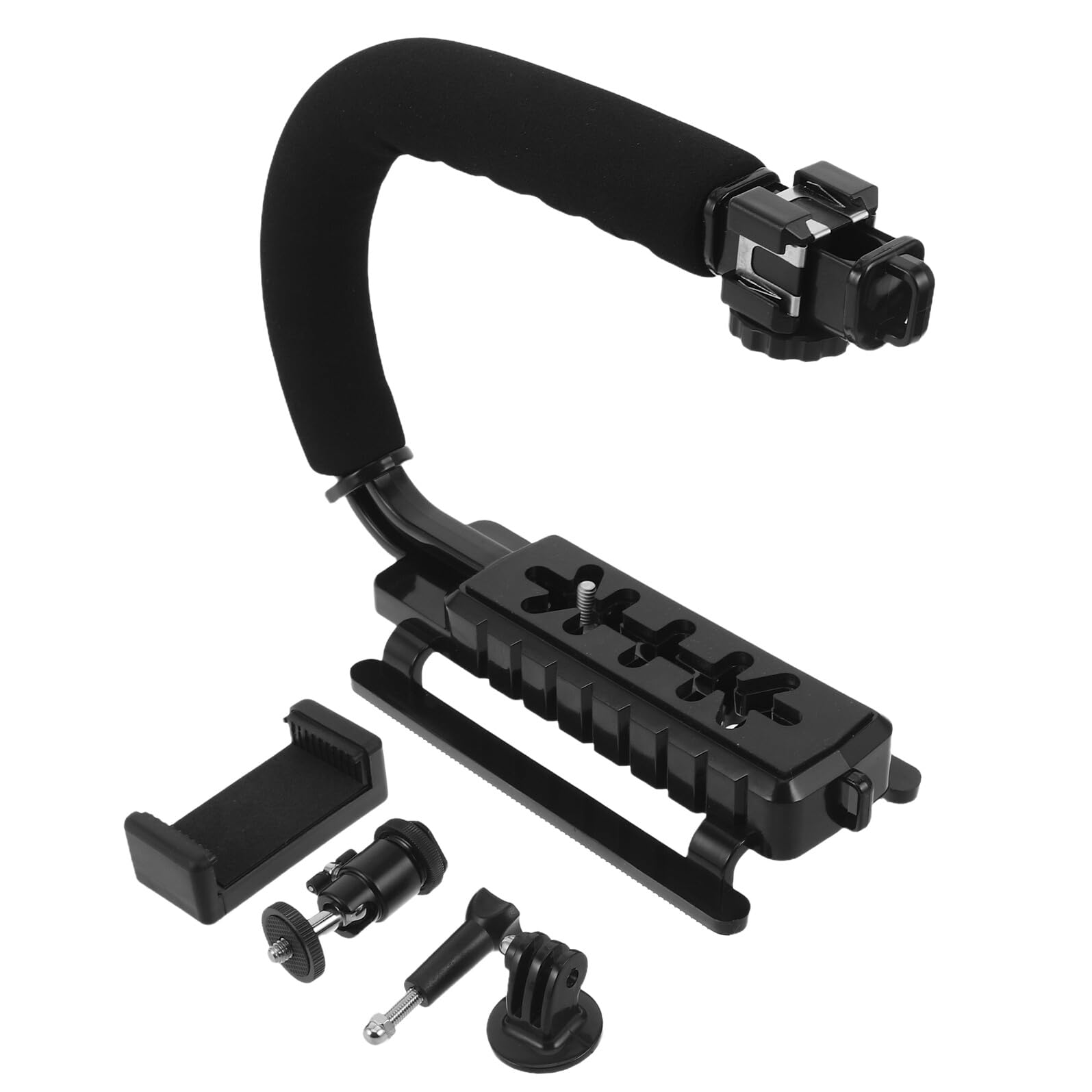 Alipis Stabilizzatore Manuale per Fotocamera Dv con Supporto Morsetto Telefono, Impugnatura Portatile con Giroscopio Alta Precisione, Kit Stabilizzatore Video per Riprese Professionali