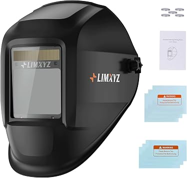 Welding Helmet Auto Darkening,Large Viewing 3.94 * 3.15" True Color Welding Hood With 4 Arc Sensors Solar Powered,Wide Shade 5-9/9-13 for TIG, MIG, MAG L-001