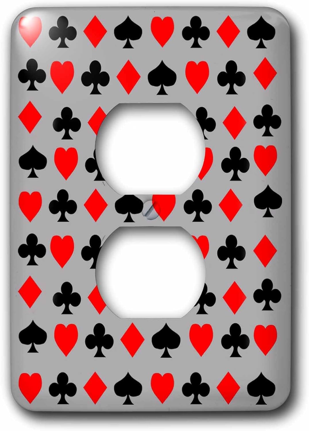 3dRose Playing cards pattern. Cool design. Grey. Popular image. 2 plug outlet cover