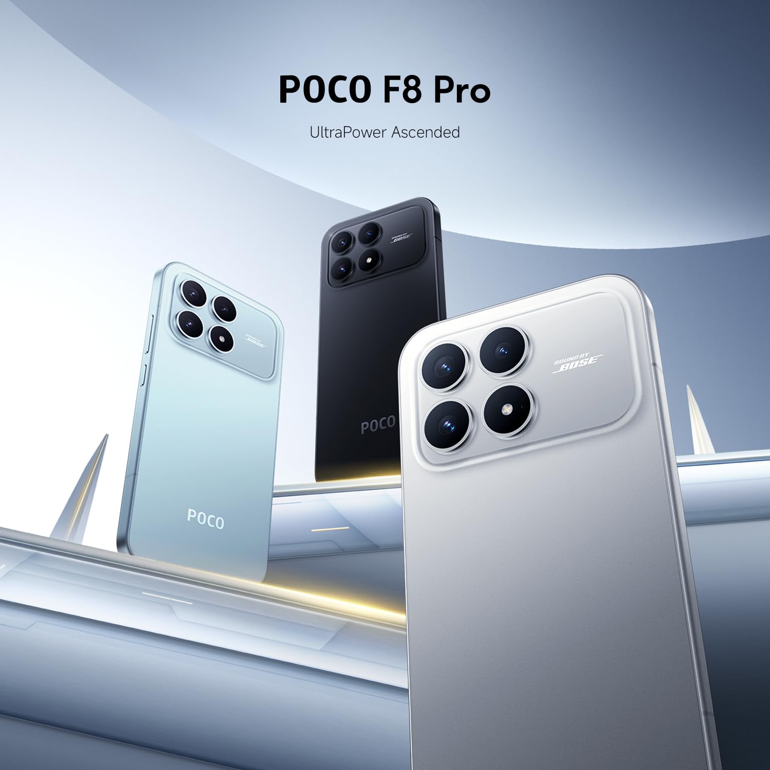 Xiaomi POCO F8 Pro, Smartphone 12+256 GB, Display AMOLED 6,59" 120Hz, Tripla Fotocamera 50MP Teleobiettivo 60mm, Audio Sound by Bose, Batteria 6210mAh, Titanium, Garanzia 2 anni, Caricatore escluso