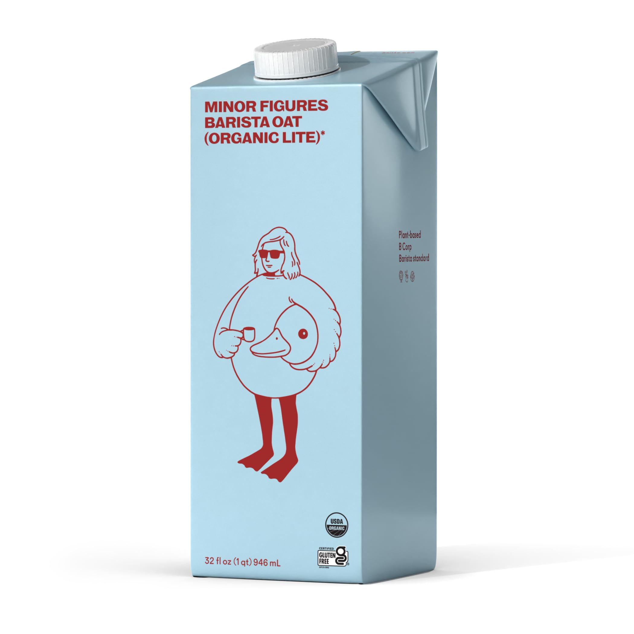 Minor FiguresOrganic, Light Oat Milk, Barista Quality, 32 Fl oz, Dairy-Free & Vegan, No Added Sugar, Long Shelf Life, 1 pack)USDA Organic