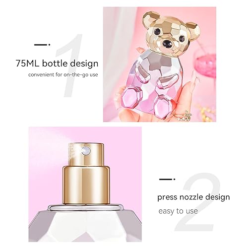 Miniatura 5 de Crystal Bear Eau De Parfum - Perfume de fragancia natural con caja de regalo, perfume personal duradero y encantador para mujeres y hombres, 2.4 fl