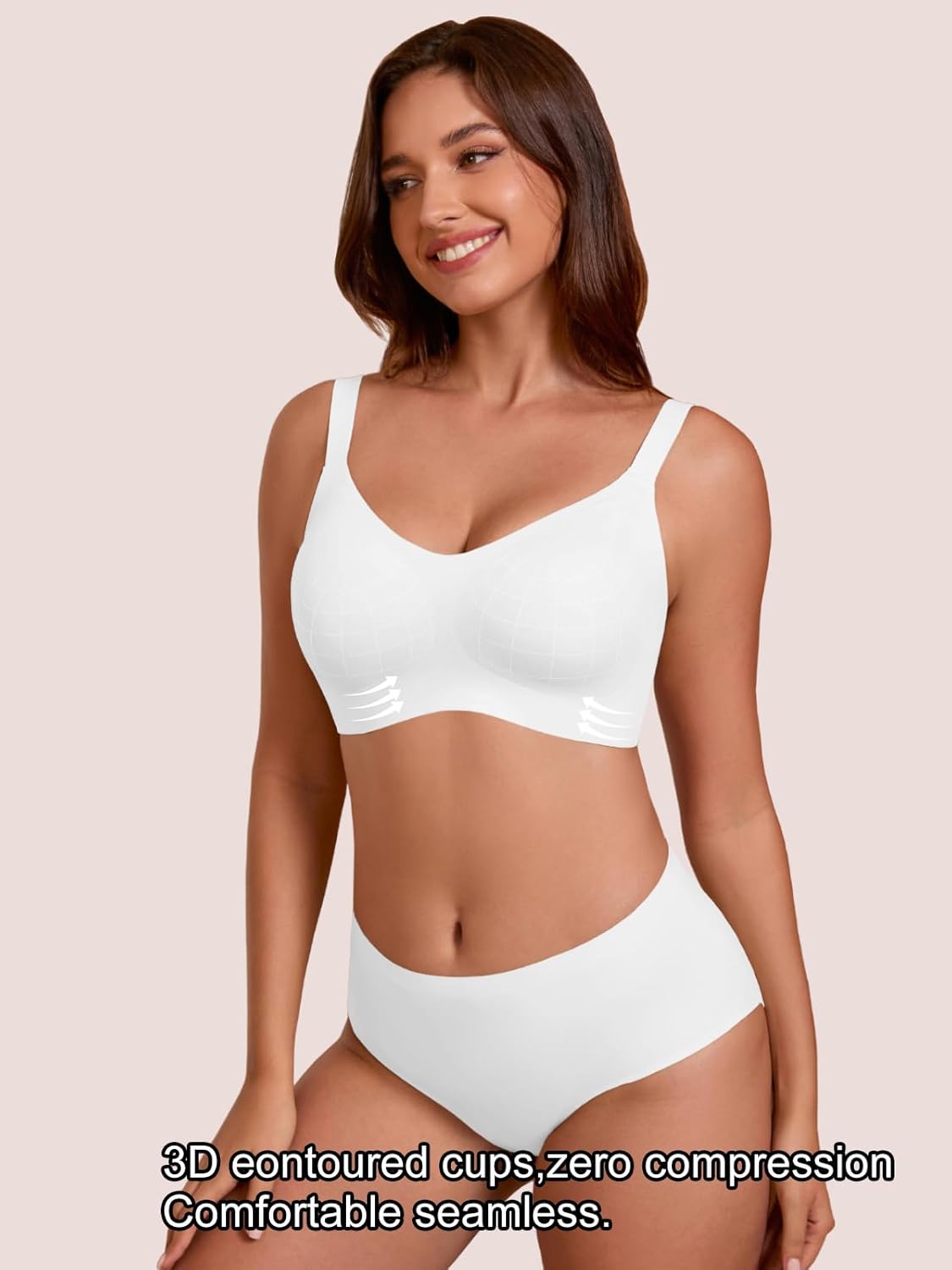 COCOMARTS Jelly Bras for Women No Underwire Full Coverage Push Up Bra Wireless Seamless Bra Comfortable Tshirt Bralettes - Image 4