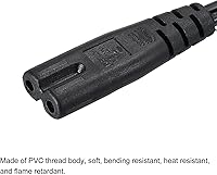 Vista 3 de Cable de alimentación de TV con certificación UL de 6 pies compatible con Samsung LG TCL 2 clavijas AC enchufe de pared de 2 ranuras LED LCD