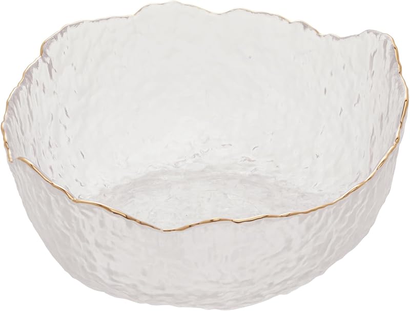 Conjunto Bowls Taj 17cm e 19cm Cristal Martelado com Borda Dourada - Wolff