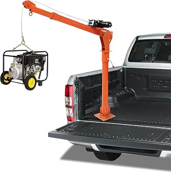 1100 LBS Electric Truck Bed Crane with 3500 LBS Winch 360 Swivel