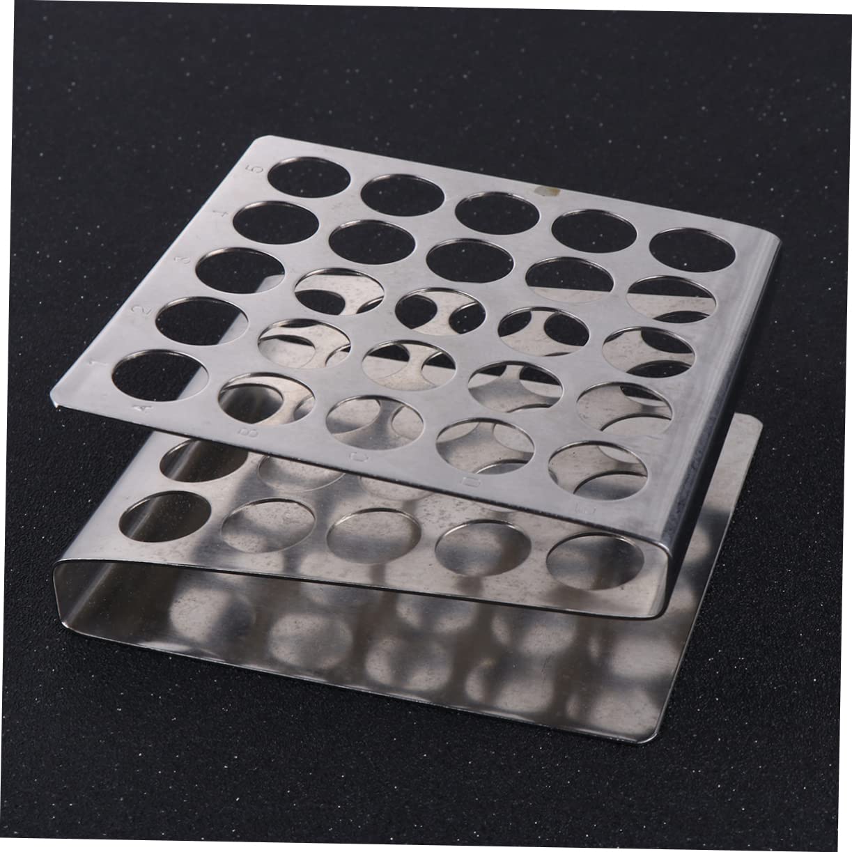 Healvian Support Tube À Essai En Acier Inoxydable 25 Emplacements Porte Éprouvettes Pour Laboratoire Et Fournitures De Laboratoire Scolaire Rangement Pratique Pour Tube À Essai 3.94X3.94X1.77 in