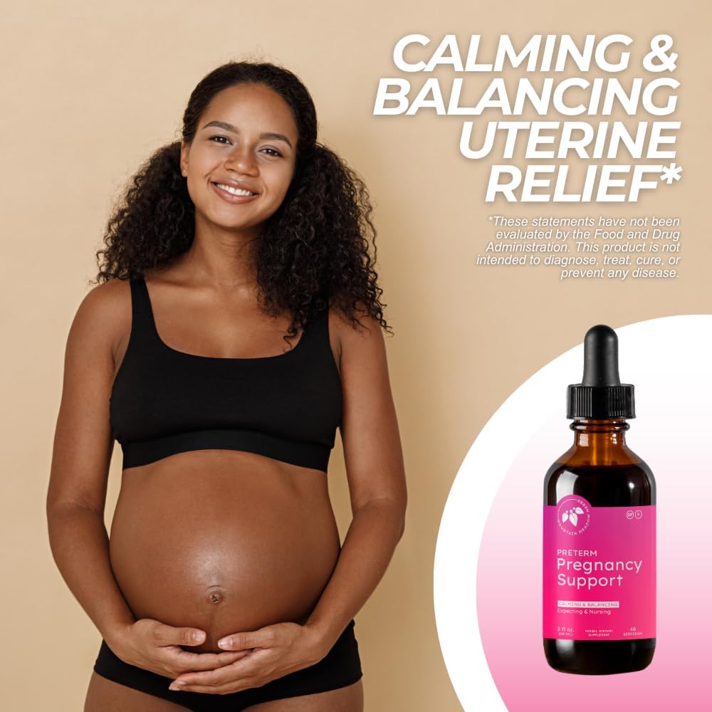 Mountain Meadow Herbs Preterm Pregnancy Support – Herbal Calming Blend for Pregnancy Wellness and Comfort – 2 oz