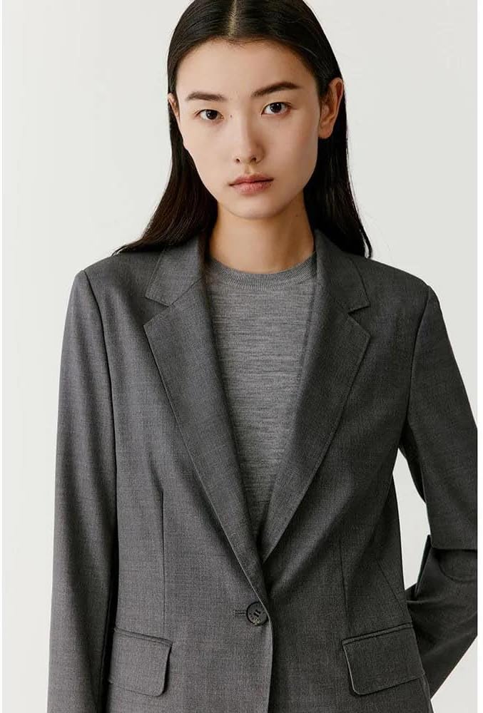 Women Notch Lapel One Button Tailored Formal Suit Slim Cut Workplace Office Two Piece Set
