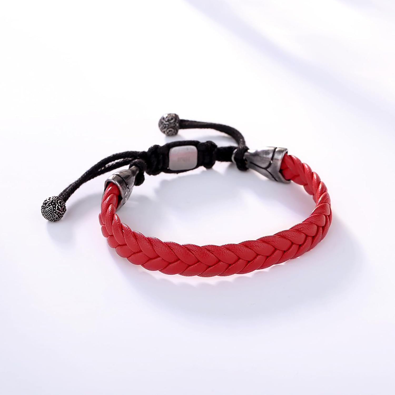 Leather Bracelet for Men, Adjustable Braided Leather Bracelet Wristband, Men's Leather Jewelry - Image 5