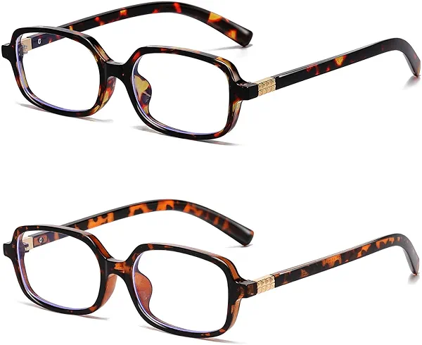 YouthMall Retro Rectangular Glasses for Women Trendy Narrow Square Eyeglasses Blue Light Blocking Glasses