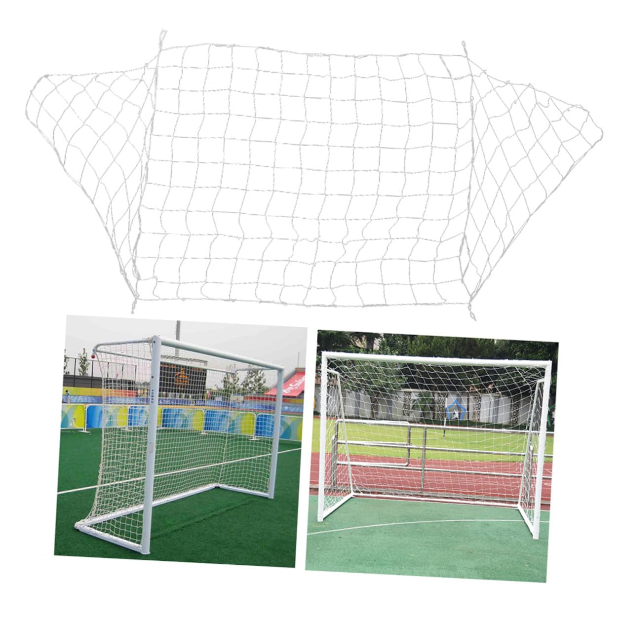 2 Stück Pe-fußballtornetz Robustes Polyethylen Wetterfestes Trainingsnetz Spieler für Schule Garten und Outdoor Fußballzubehör