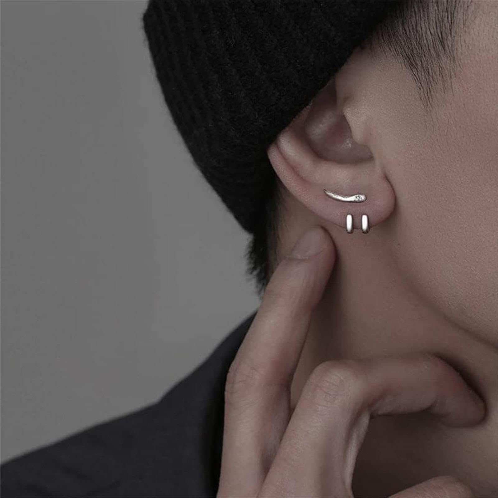 Geniales botón,Joyas para orejas cómodas, desmontables y brillantes con doble perno - Cómodos pendientes punk desmontables, accesorios oreja estables moda para citas, Kasmole