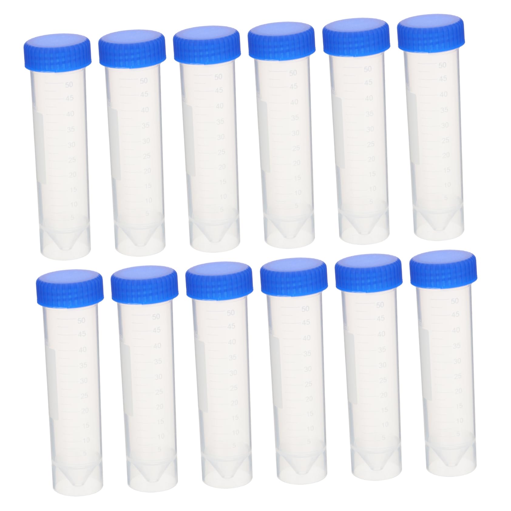 Homoyoyo 50 Contenitori Conici per Centrifuga in Plastica da 50ml Tappo a Vite, Fondo Piatto Autoportante, Scala Graduata Trasparente per Test di Laboratorio Colore Casuale