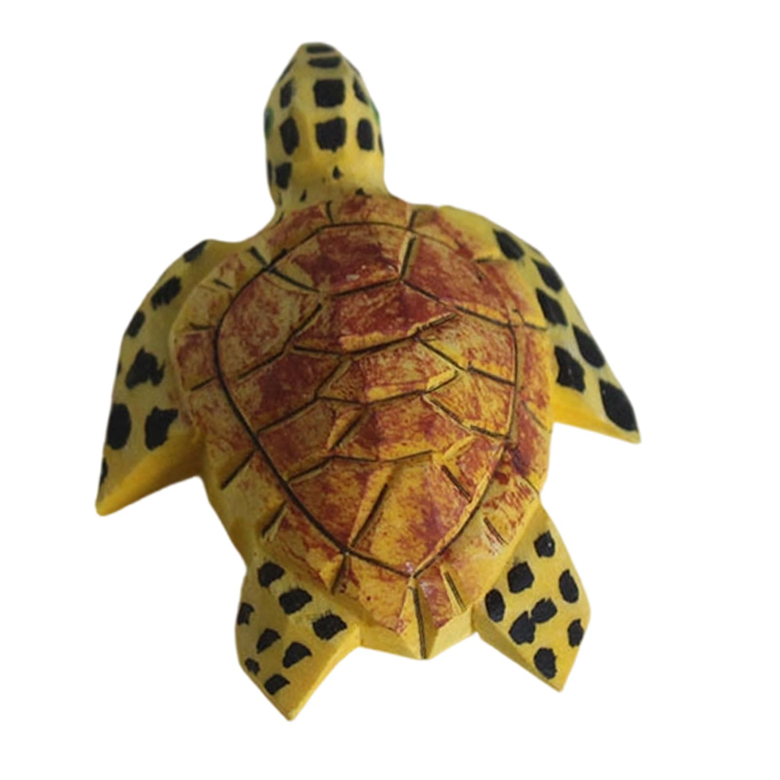 Plcpdm Yellow Inspired Turtle Figurine Carved Wood Accent For Tabletop Shelf Desk Display In Coastal Home Decor Settings Marine Figurine Beach House Ornament Animal Statue Mantel Tray Entryway Display Decorative