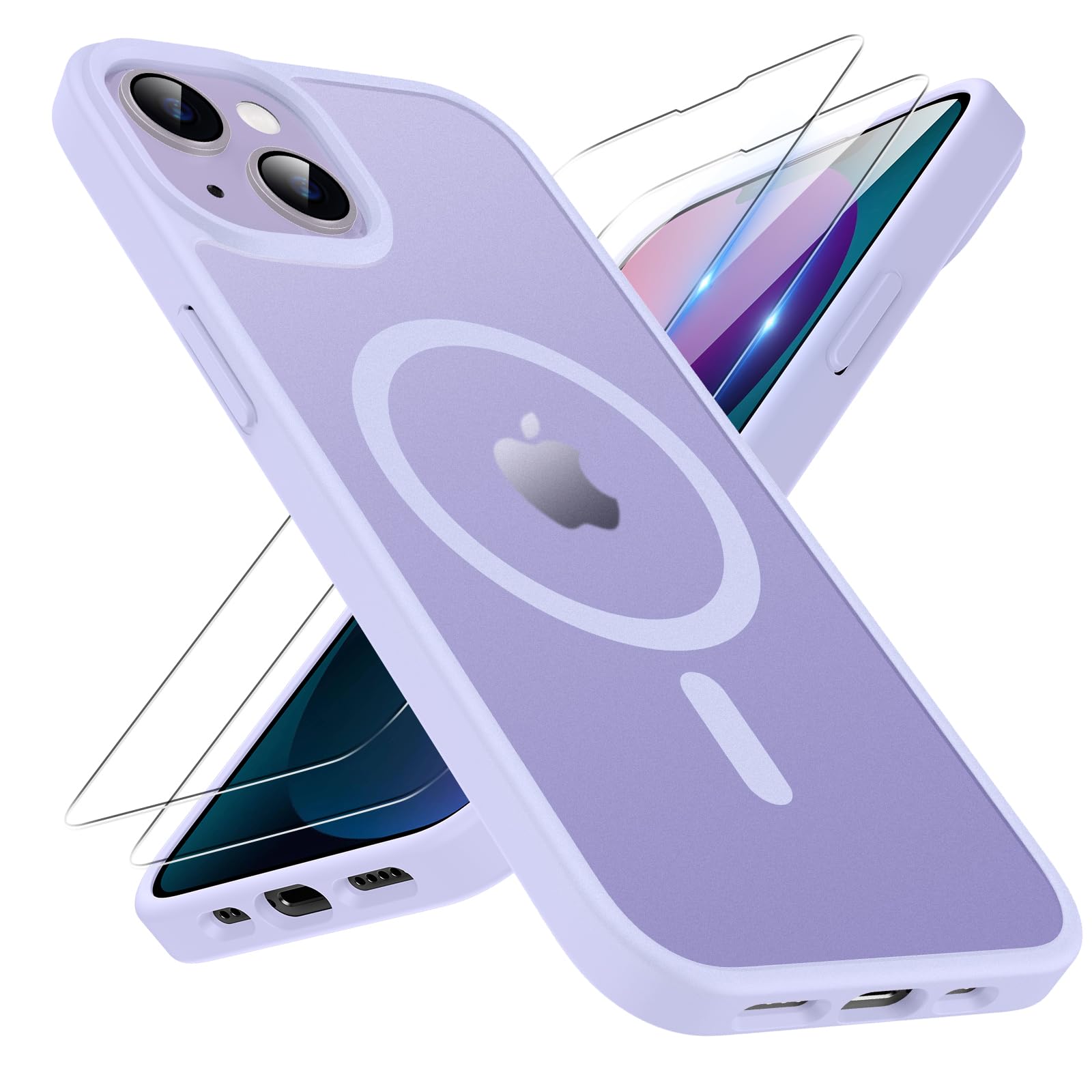 For IPhone 14 Anti-Spy Phone Case Etal Frae Double-Sided Tepered Glass Agnetic Full Protection Cover - Baby Blue - Phone Case Anti-Spy Tepered Fil Set And Hybrid Phone Case With Screen - View #3