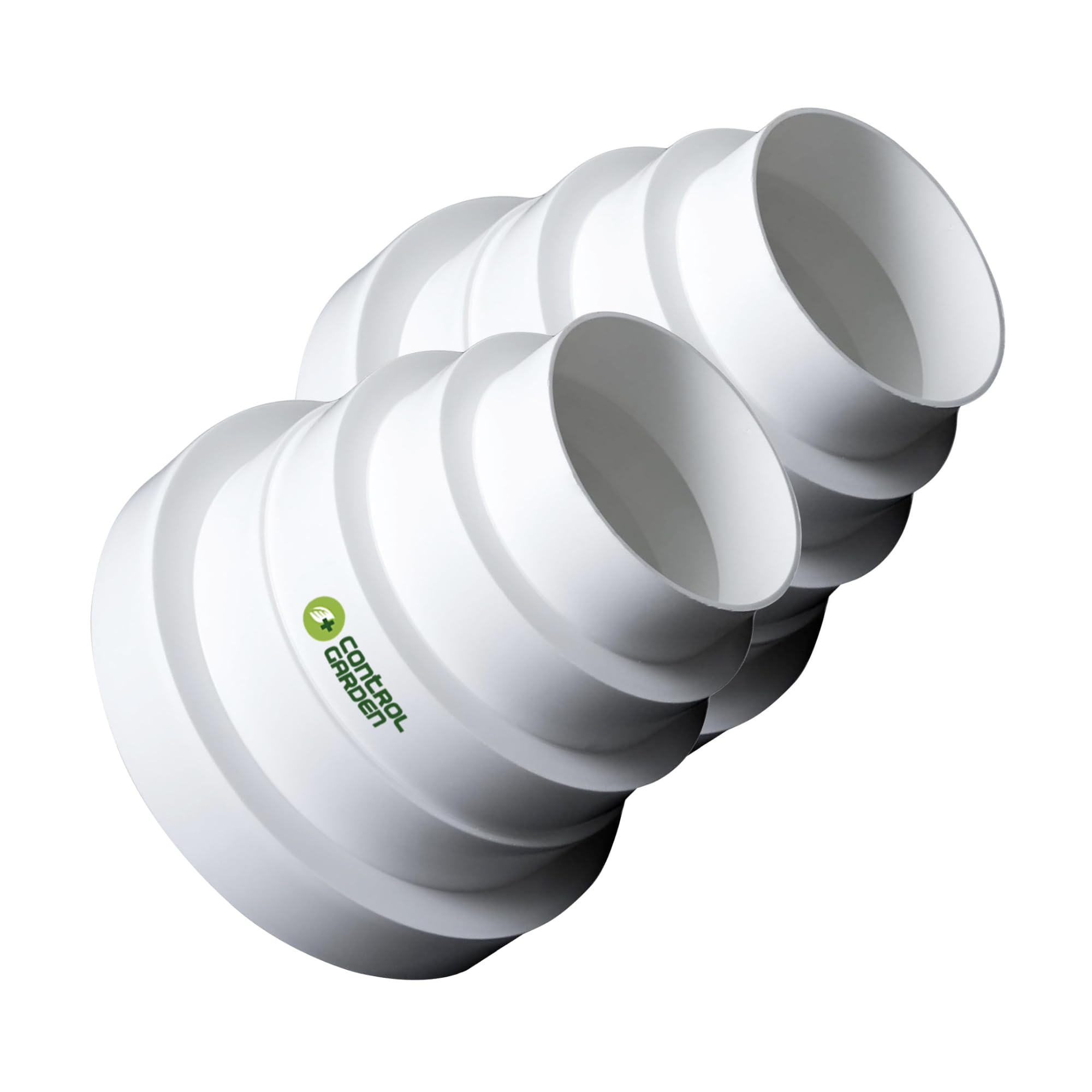 CONTROL GARDEN Pack x 2 Reductor Universal para Sistemas Ventilación Blanco - Acople Conector para Conductos Ventilación Diámetro Ø 80 100 120 125 150 mm - Reductor Tubo