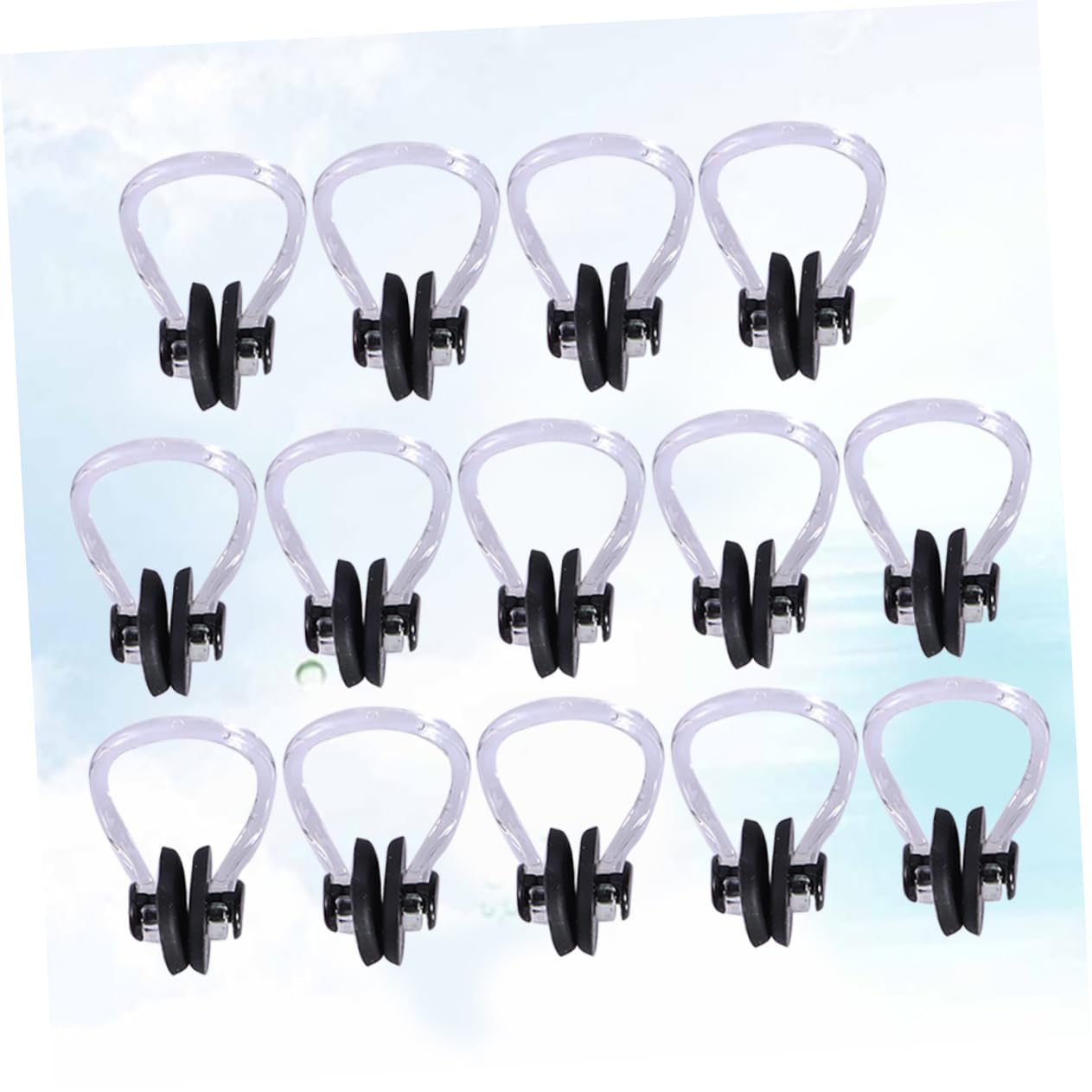 14pcs Silicone Swimming Nose Clips for Pool Accessories Soft Stretchy and Reusable Nose Protection for Swimming and Diving Black
