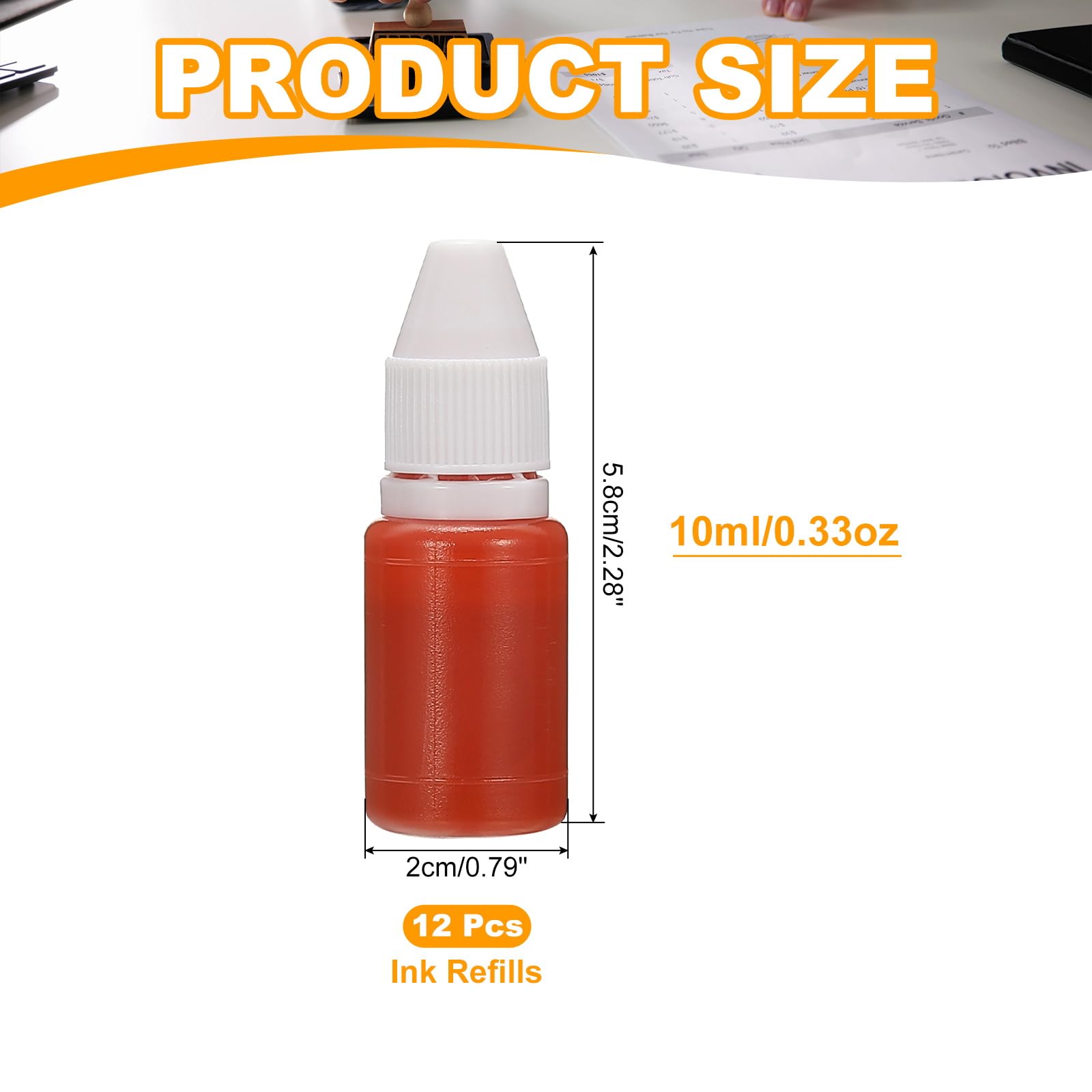 PATIKIL 0.33oz Refill Ink for Stamps and Ink Pads 12Pcs 10ml Stamp Pad Ink Refill for Office Stamp Self Inking Stamp Date Stamp Scrapbooking - Image 2
