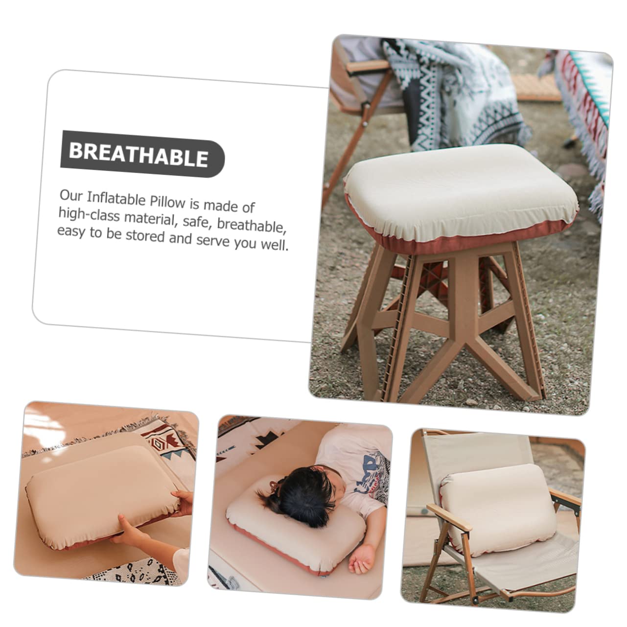 Cuscino Gonfiabile Portatile Per Campeggio Cuscino Ergonomico Per Viaggio All Aperto Facile Da Trasportare e Riporre Comfort e Supporto Per Riposo Natura