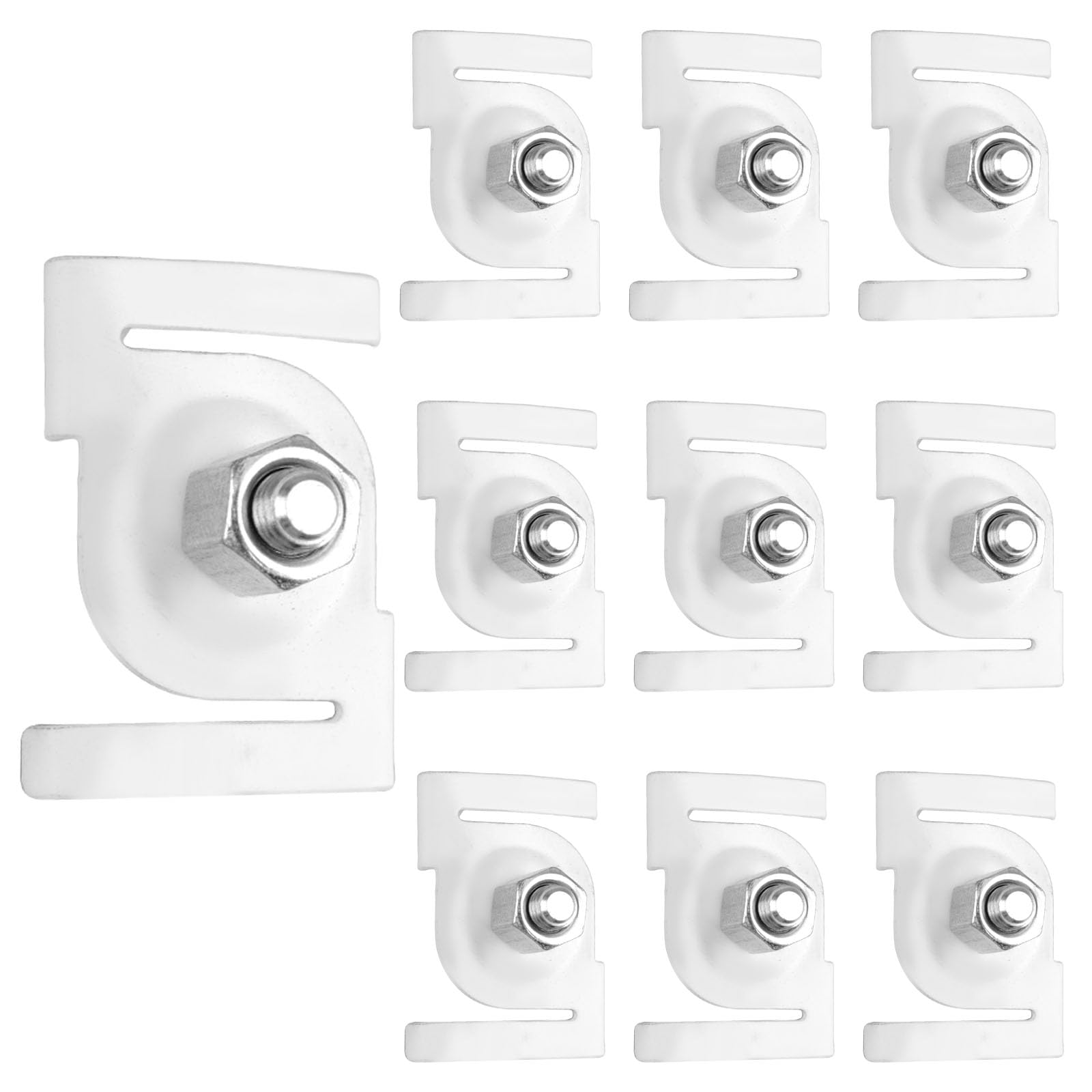 INCREWAY 10Pcs White T-Bar Grid Ceiling Clips, Heavy Duty Track Lighting Mounting Clips, Secure T Bar Clip for Drop Ceiling Grid Suspended Track Light Installation — image 1