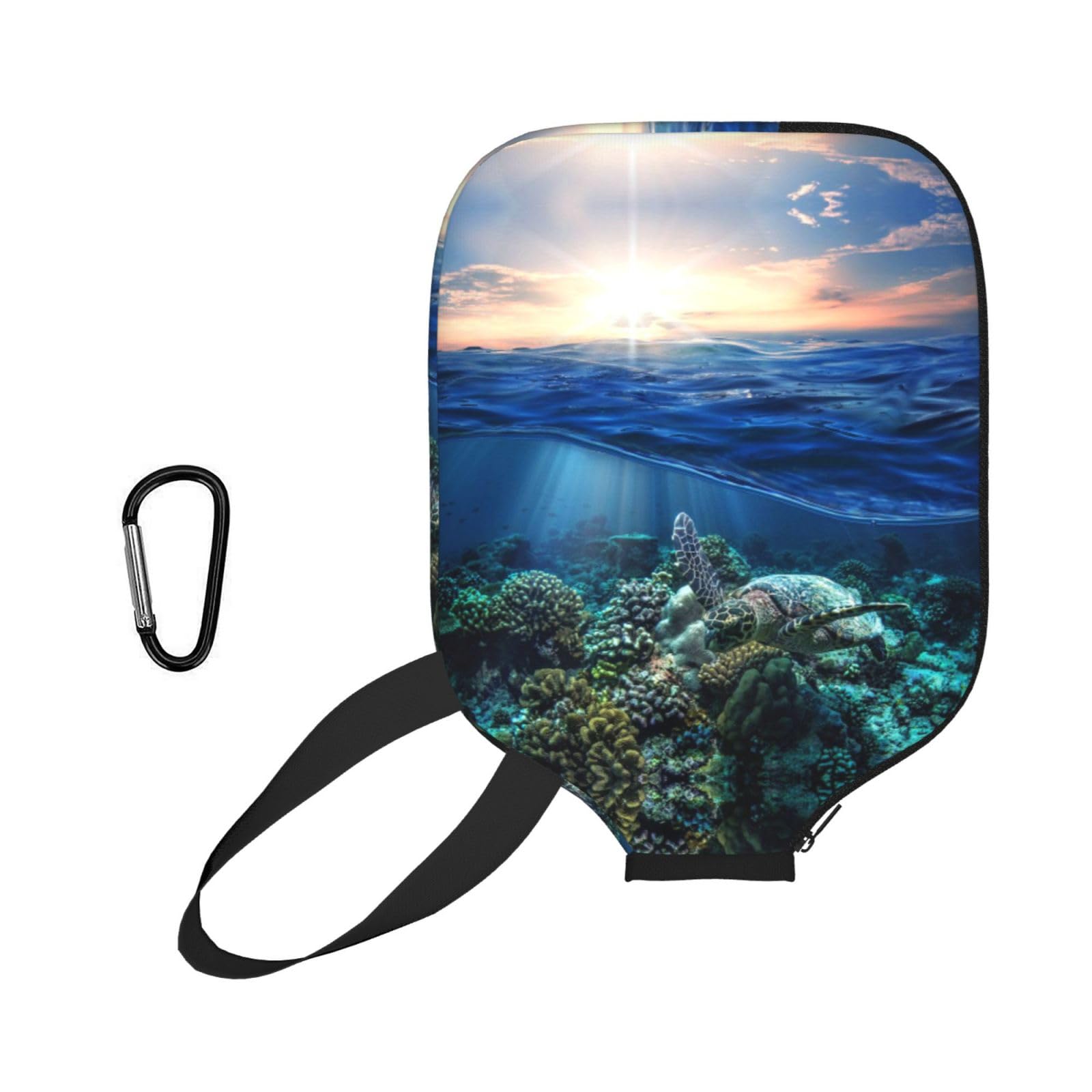 ESNAIUVCD Sea Turtle Floating Up And Over Coral Print