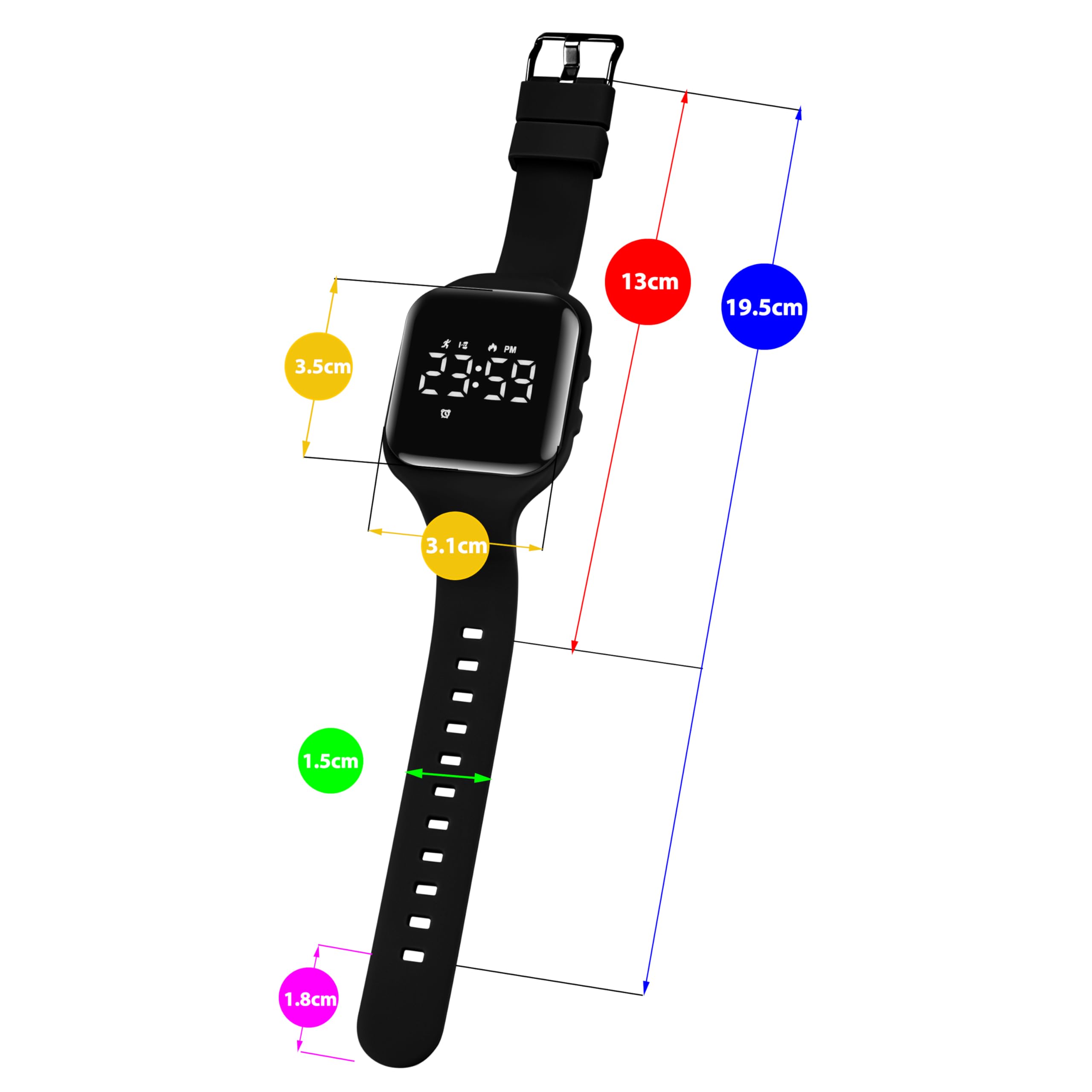 aswan watch Montre Digitale Enfant avec Chronomètre, Eclairage, Alarme, Date,Podomètres Marche Non Connecté-Montres Sport pour Fille Garcon avec Bracelet en Silicone
