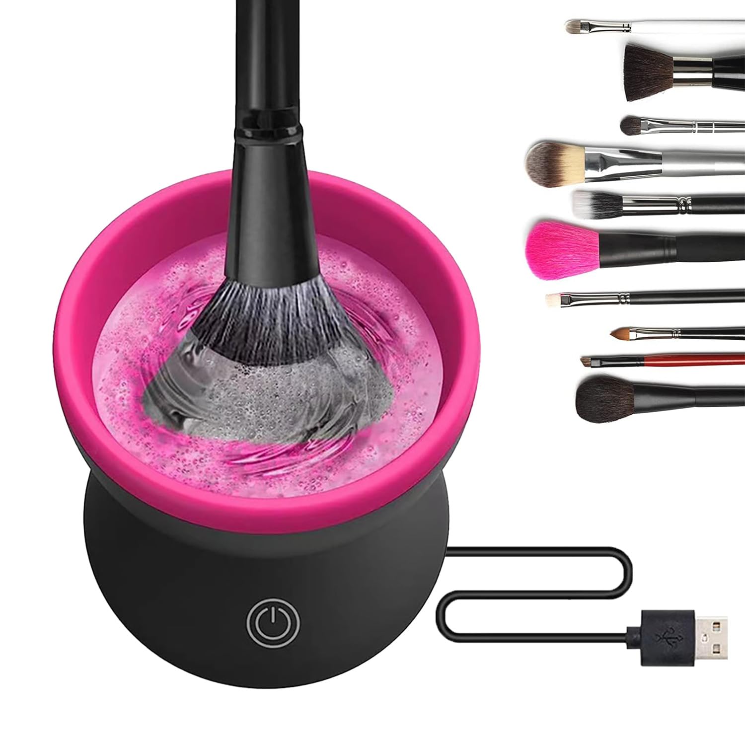 Katara Mini Makeup Brush Cleaner, Electric Makeup Brush Cleaner Machine, Automatic Makeup Brush Cleaner, Make up Brush Cleaner, Makeup Brush Cleaner for All Makeup Brushes,Red