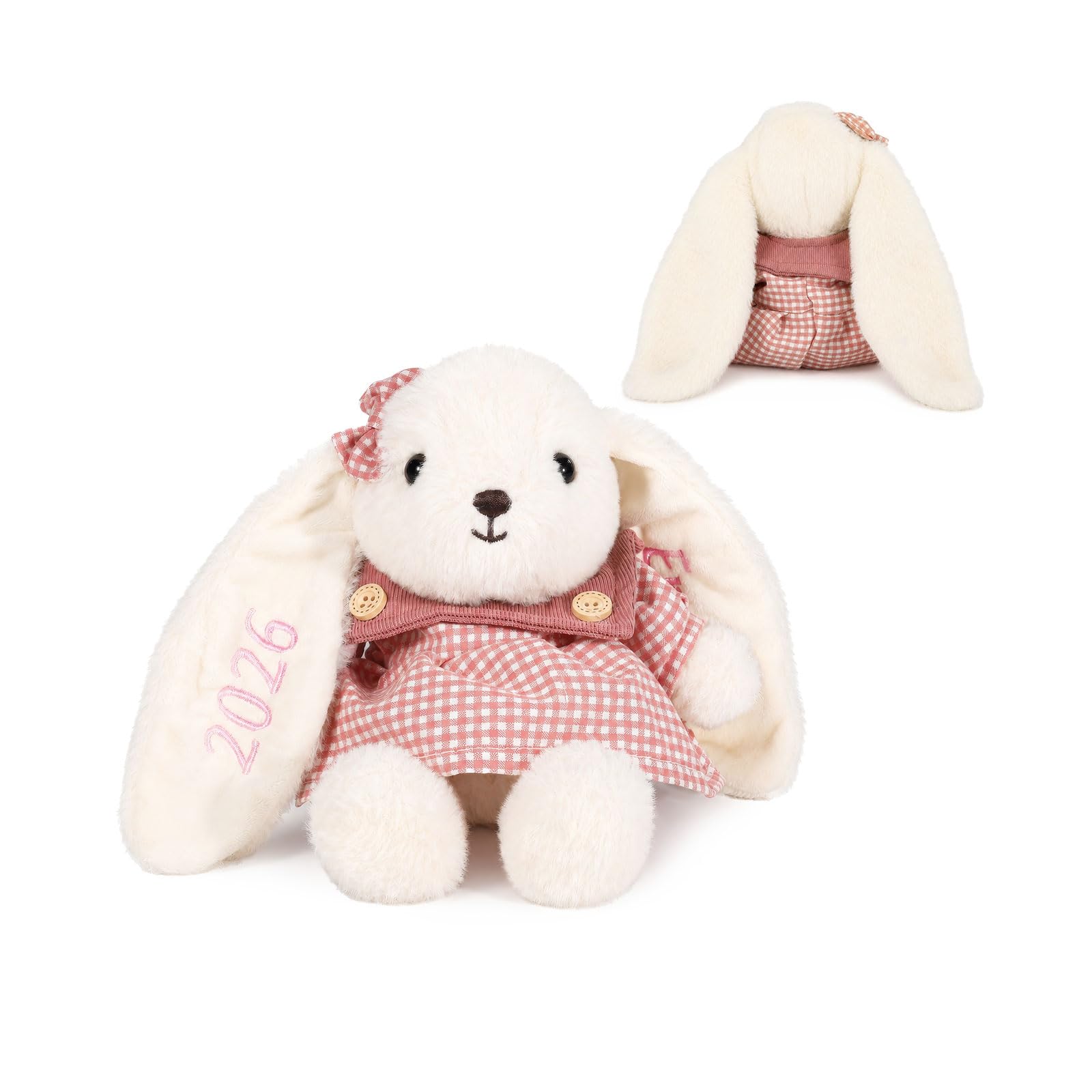 Grovjewfit Personalised Bunny Rabbit Soft Toy with Name Custom Plush Rabbit Gift for Children Adults 25 cm Cute Stuffed Animal Gift for Birthday, Easter and Christmas