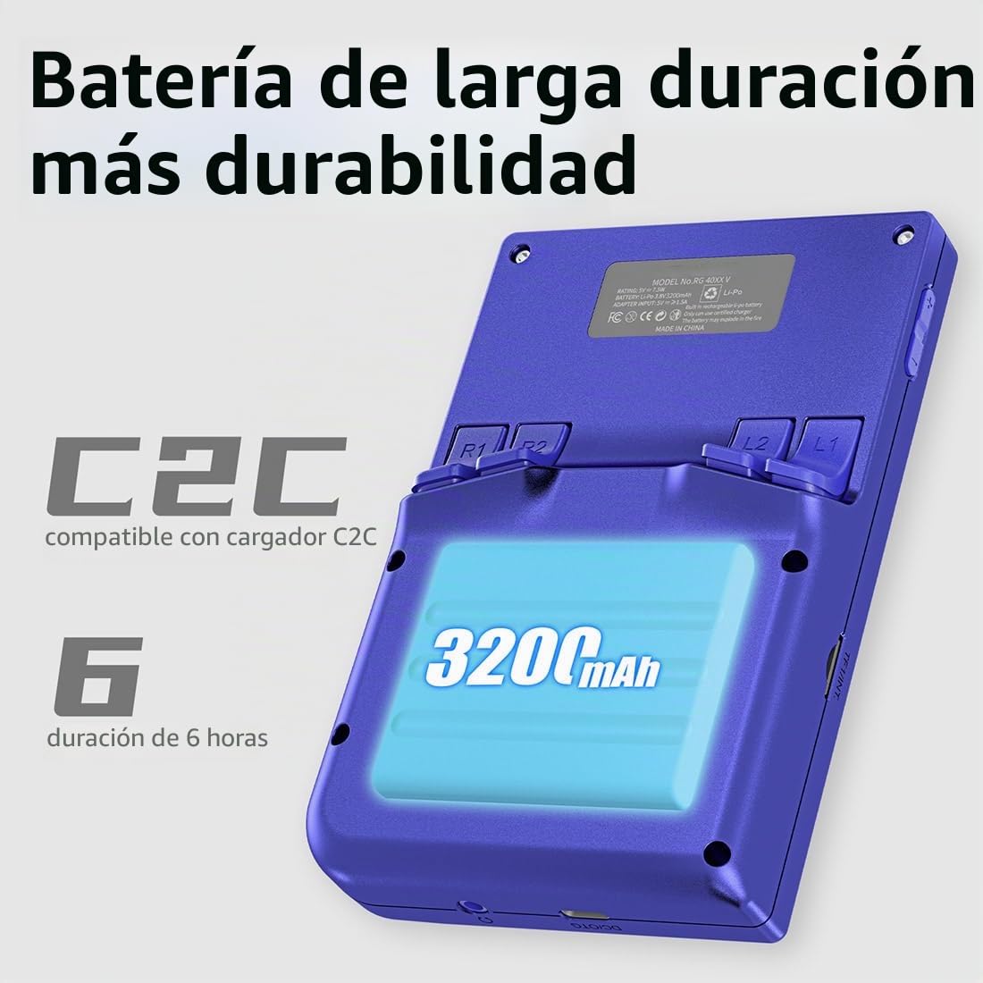 RG40XXV - Consola de Juegos portátil , Pantalla Vertical de 4 Pulgadas, Consola de Juegos Retro Compatible con CPU Linux Cortex-A53, Efectos de iluminación
