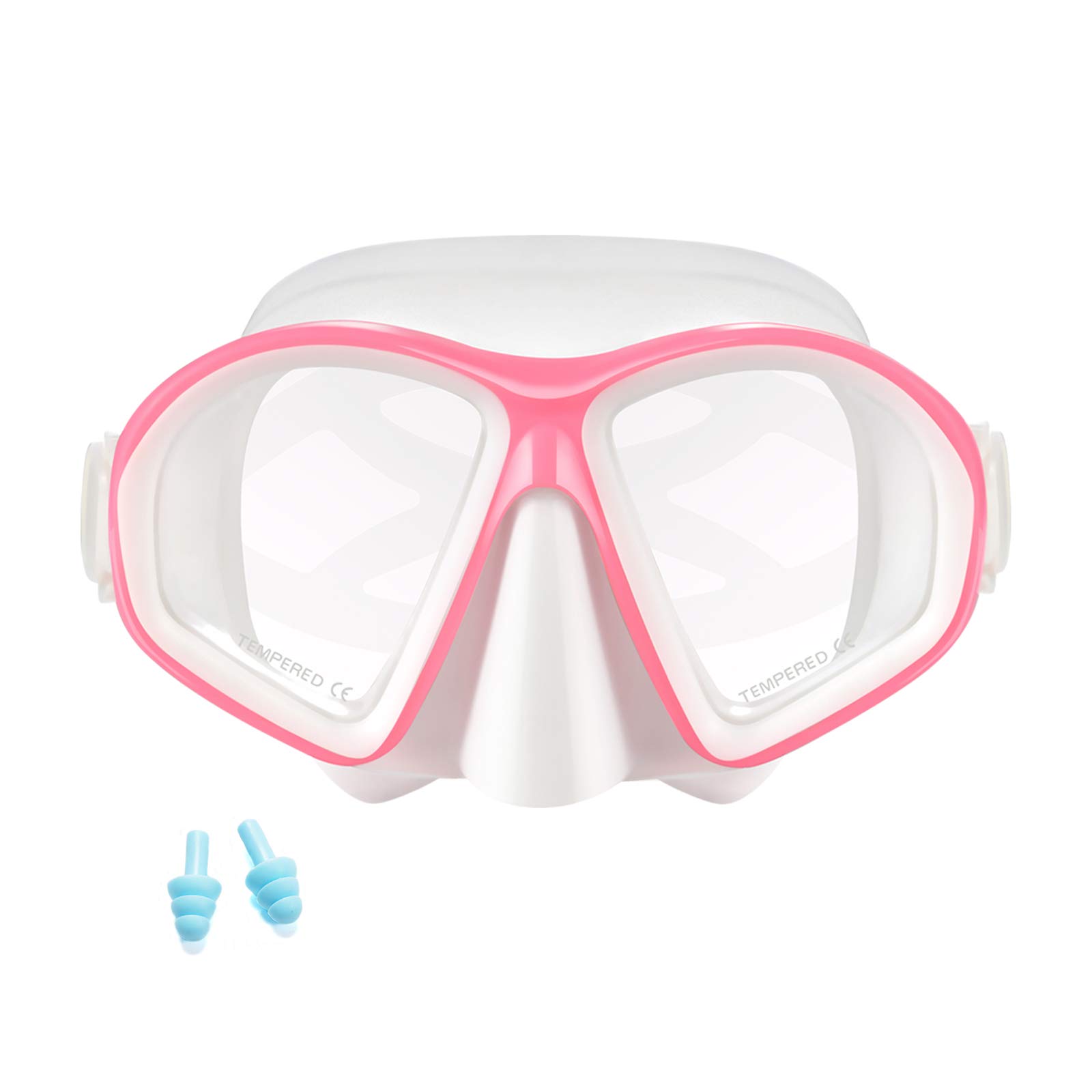 Supertrip Kids Swim Goggles with Nose Cover for Ages 6-14, Tempered Glass Fabric Strap Swimming Snorkel Mask for Pool Beach