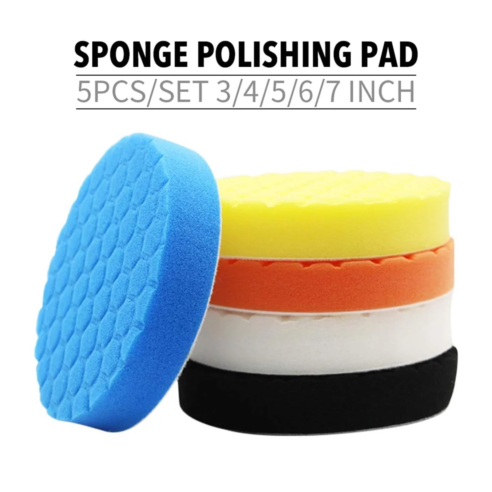3/4/5/6/7-Zoll-Autopolierpad-Set, selbstklebend, Polier- und Wachsschwamm, Wollscheibe for Poliermaschine Bohrmaschine(7 inches)