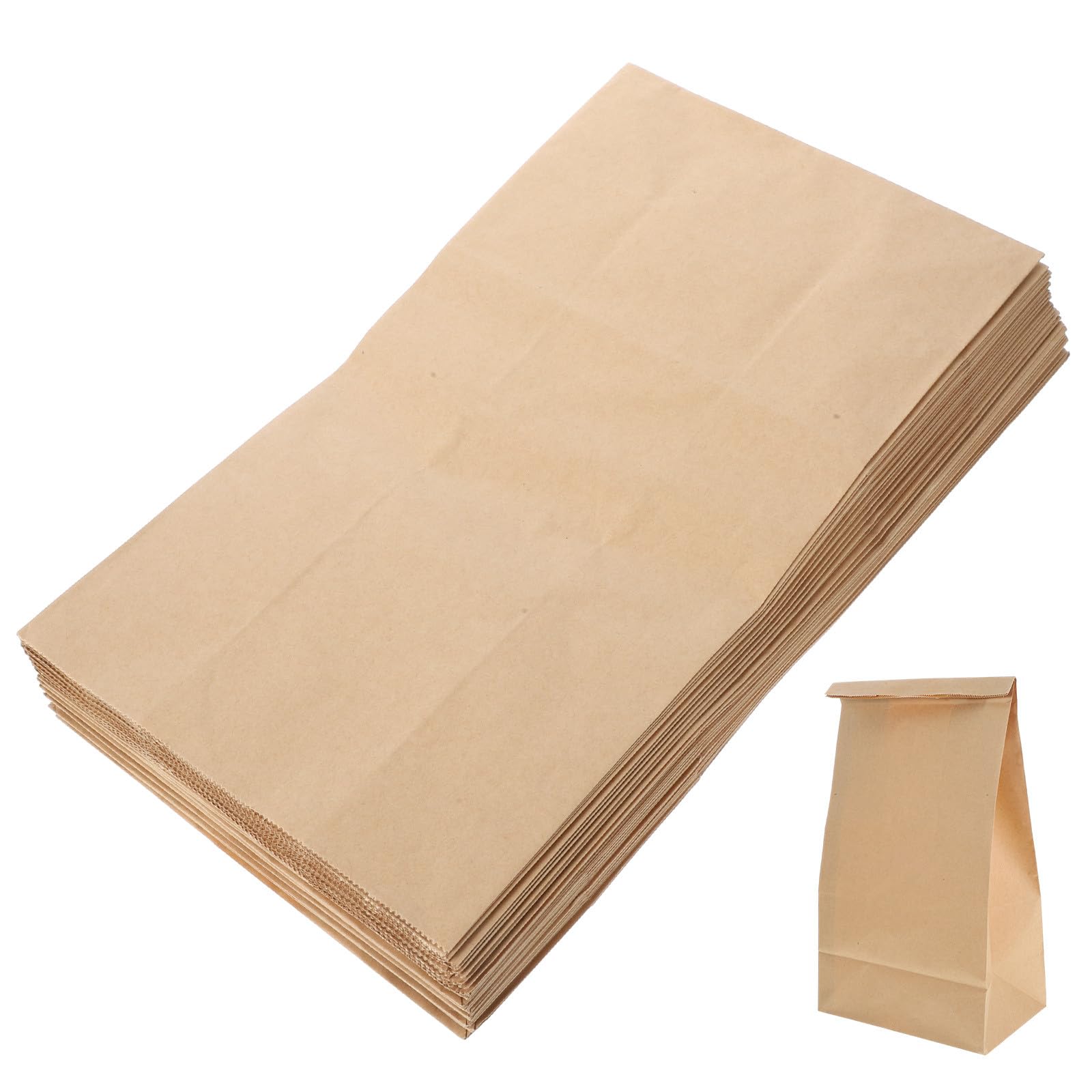 Baluue 50 Sacchetti da Forno Marroni in Carta Kraft 32X18X11 CM Sacchetti per Imballaggio Pane e Snack e Hot Dog per Feste Picnic e Asporto