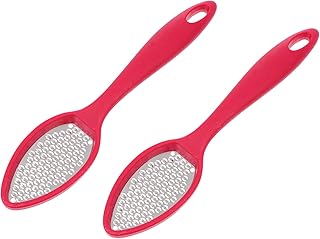 FRCOLOR 2 Pçs Moedor De Pé Com Furo De Suspensão Raspador De Calcanhar Barbeador Ferramentas De Pedicure Para Pés Cortador De Unhas Pedicure Lixa De Pé Raspador De Pés 304# Aço Aparador