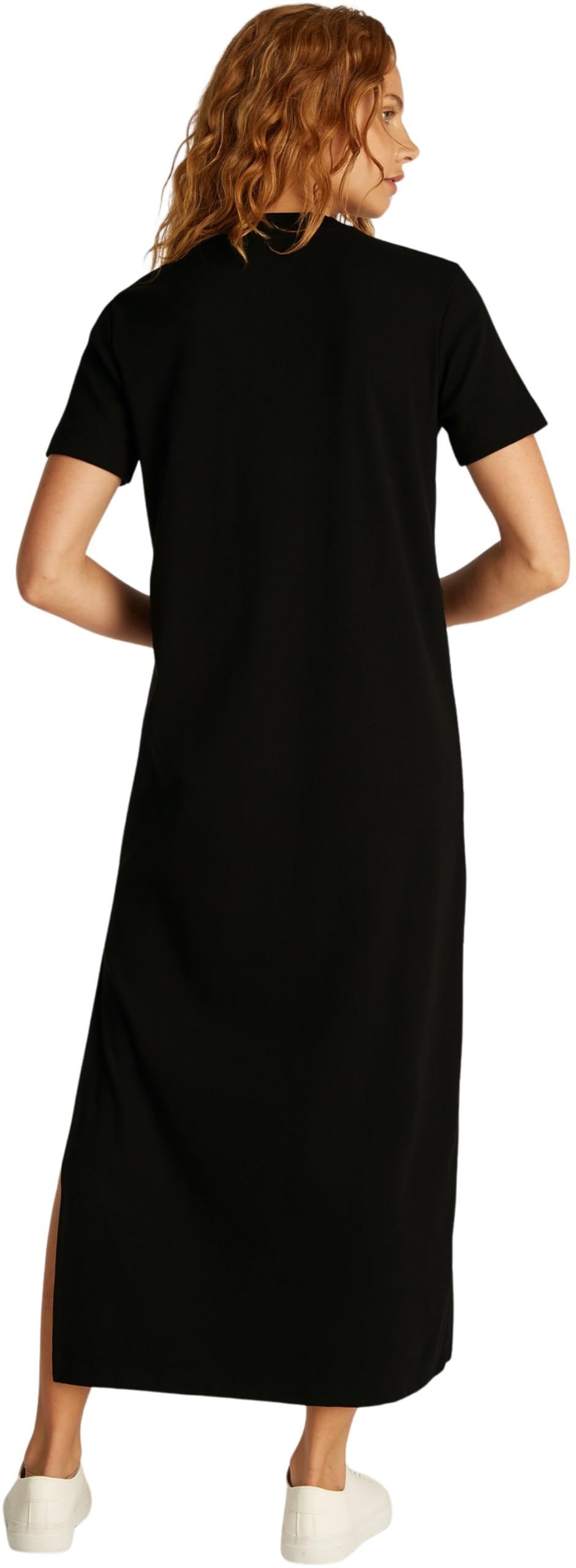 Calvin Klein Sukienka T-shirt Kobiety Monologo Long Rib Tee Dress J20j225543