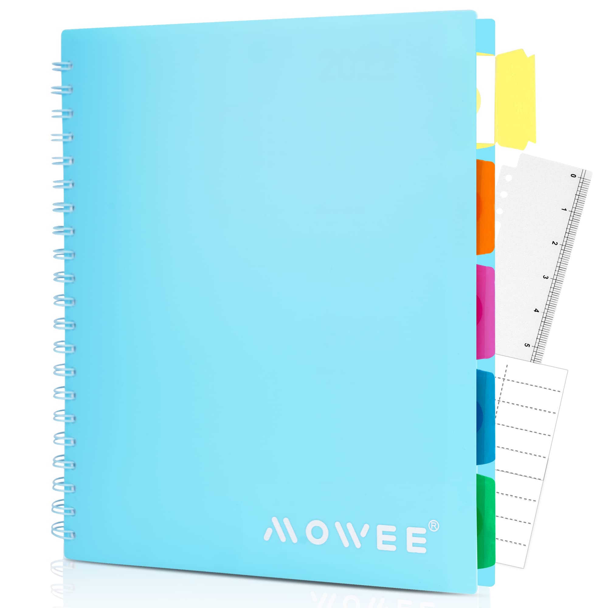 5-Subject Spiral Notebook, College Ruled, with Pocket &amp; Tab Dividers