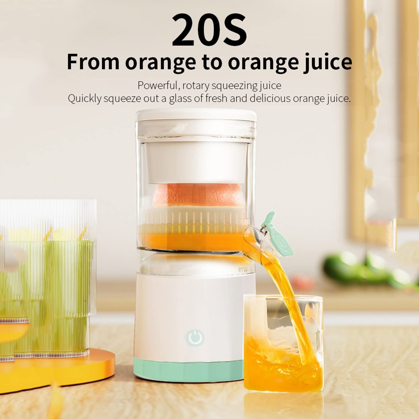 Exprimidor portátil, licuadora USB, exprimidor de limón y naranja, máquina recargable, taza de jugo para el hogar, exprimidor multifuncional inalámbrico de 45W