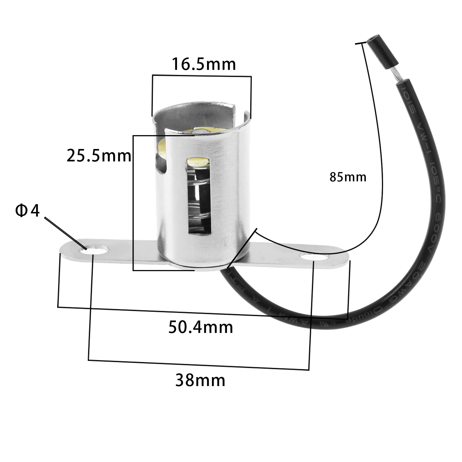 WMYCONGCONG 15 Prese Per Lampadine Auto 1156 - Connettore Pigtail Con Cablaggio Per Luci LED Di Freno, Fendinebbia E Retro - 2