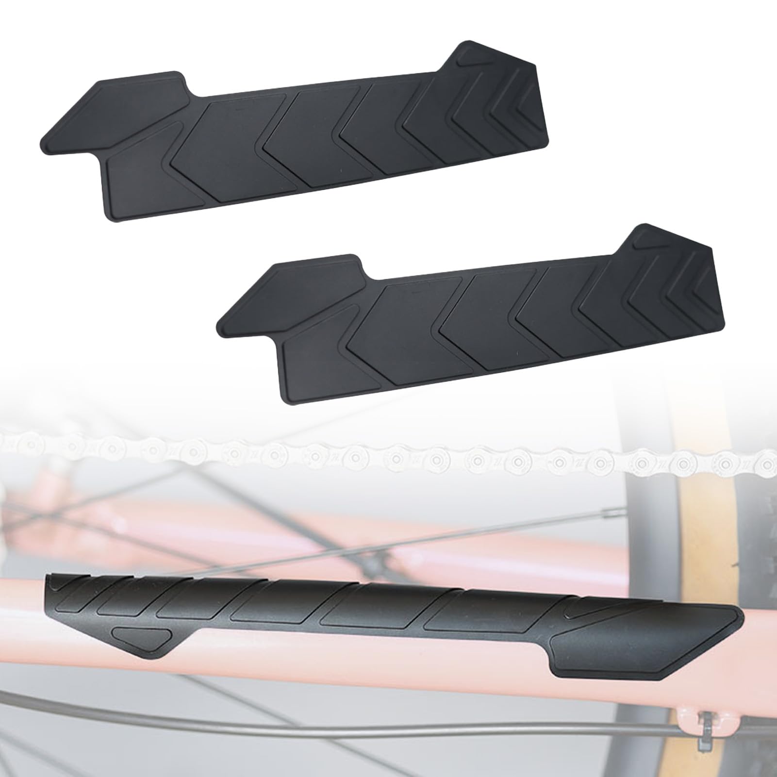 Verazquy 2-Pack Chainstay Protector for Bikes, Universal Fit, Self-Adhesive Chain Guard, Durable Frame Protection Tape Against Scratches.