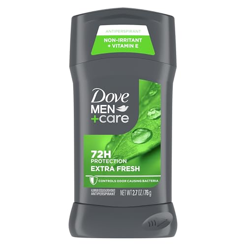 Dove Men+Care Extra Fresh Men's Antiperspirant Deodorant Stick Extra Fresh With 72-hour sweat & odor protection with 1/4 Moisturizing Cream & Long-lasting Citrus Scent 2.7 oz