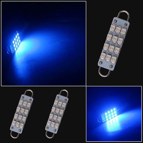 Miniatura 3 de Grandview TM 0.157 x 1.732 in (1.73 pulgadas) 12-SMD 1210 3528 Chip Rígido Loop Festoon Bombillas LED para el interior del coche, cúpula mapa, luz