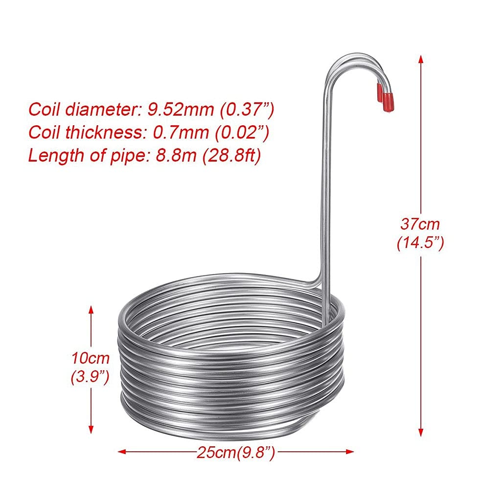 8.8M Stainless Steel Immersion Wort Chiller Tube for DIY Home Brewing, Super Efficient Wort Chiller Home Wine Making Machine Part