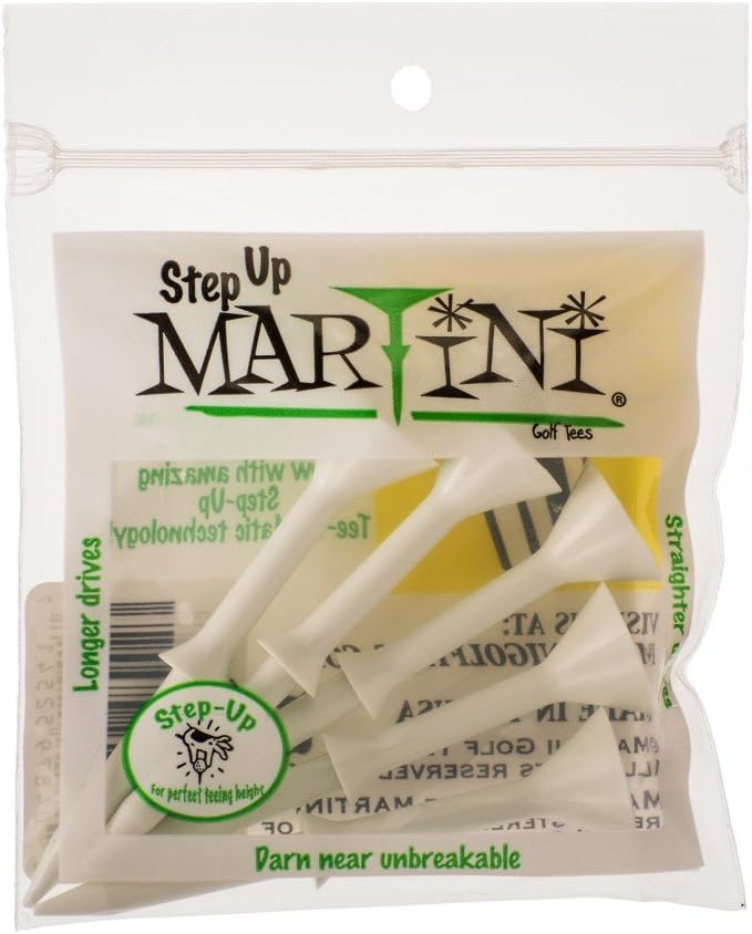 Tees 3 1/4" Step-Up White Golf Tees- Pack of 2 (10 Tees)